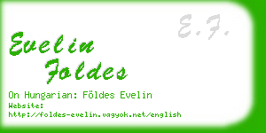 evelin foldes business card